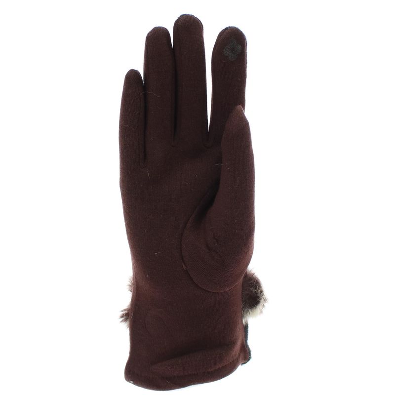 Fashion, accesorii si bijuterii - Femei - Accesorii femei - Manusi femei - Manusi dama, de iarna, 65% poliester 35% bumbac, ButicCochet, cu degete, marime M, Maro - MA166 - Infinity.ro