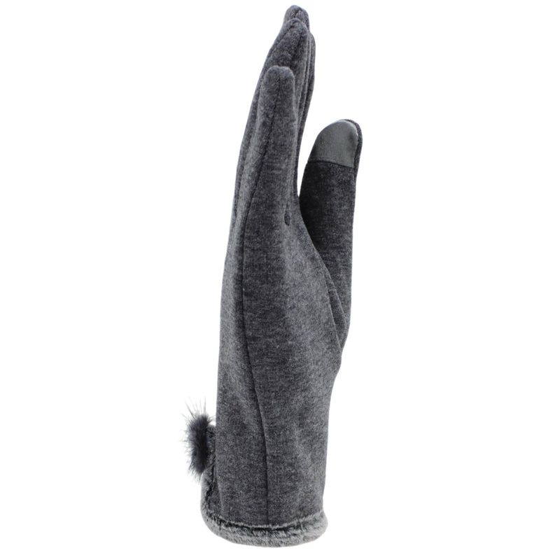 Fashion, accesorii si bijuterii - Femei - Accesorii femei - Manusi femei - Manusi dama, de iarna, cu degete, Gri cu blanita - MA117 - Infinity.ro