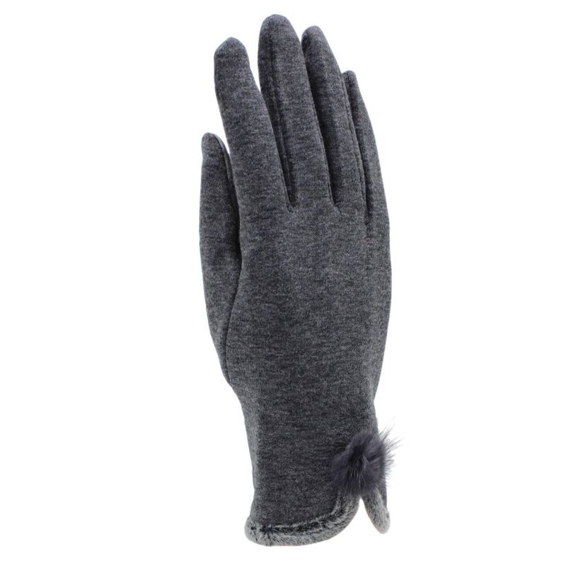 Fashion, accesorii si bijuterii - Femei - Accesorii femei - Manusi femei - Manusi dama, de iarna, cu degete, Gri cu blanita - MA117 - Infinity.ro