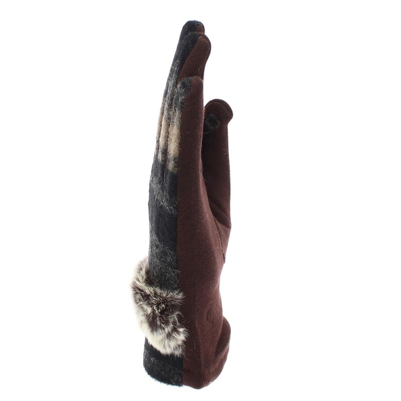 Fashion, accesorii si bijuterii - Femei - Accesorii femei - Manusi femei - Manusi dama, de iarna, 65% poliester 35% bumbac, ButicCochet, cu degete, marime M, Maro - MA166 - Infinity.ro