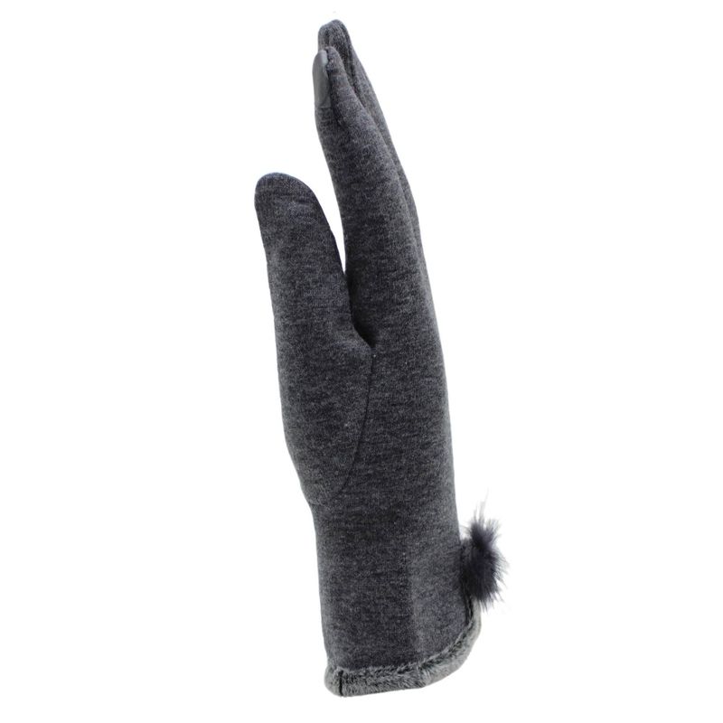 Fashion, accesorii si bijuterii - Femei - Accesorii femei - Manusi femei - Manusi dama, de iarna, cu degete, Gri cu blanita - MA117 - Infinity.ro