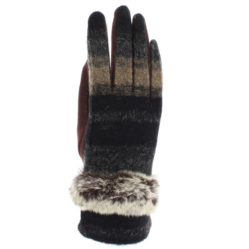 Fashion, accesorii si bijuterii - Femei - Accesorii femei - Manusi femei - Manusi dama, de iarna, 65% poliester 35% bumbac, ButicCochet, cu degete, marime M, Maro - MA166 - Infinity.ro