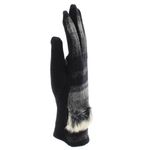 Fashion, accesorii si bijuterii - Femei - Accesorii femei - Manusi femei - Manusi dama, de iarna, 65% poliester 35% bumbac, ButicCochet, cu degete, marime M, Negru cu gri - MA161 - Infinity.ro