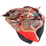 Fashion, accesorii si bijuterii - Femei - Accesorii femei - Esarfe si fulare femei - Batic dama, Buticcochet, dimensiune 60x60 cm, 60% poliester 40% matase, imprimeu stilizat, Rosu - ES2088 - Infinity.ro