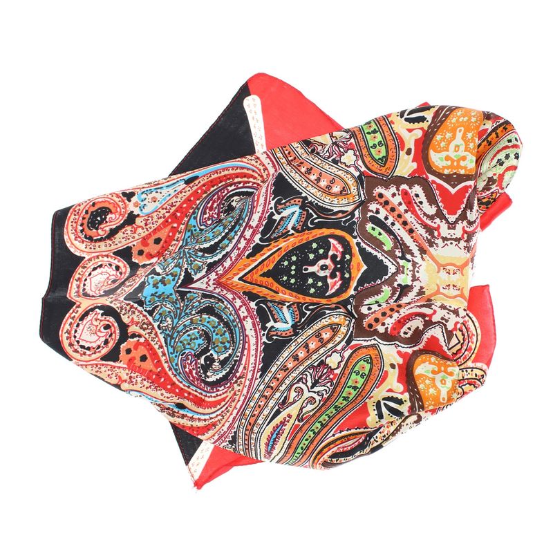 Fashion, accesorii si bijuterii - Femei - Accesorii femei - Esarfe si fulare femei - Batic dama, Buticcochet, dimensiune 60x60 cm, 60% poliester 40% matase, imprimeu stilizat, Rosu - ES2088 - Infinity.ro