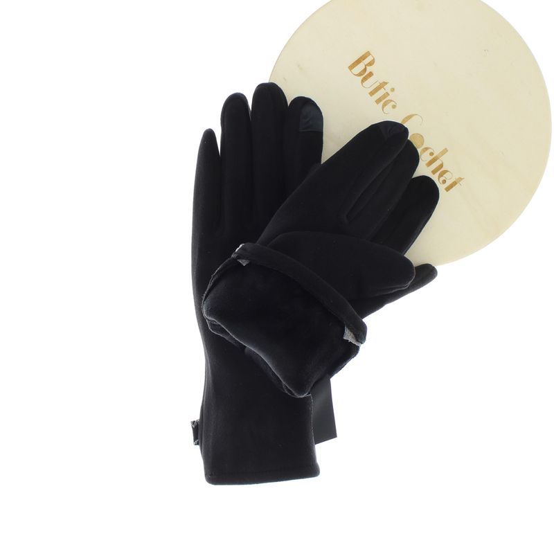 Fashion, accesorii si bijuterii - Femei - Accesorii femei - Manusi femei - Manusi dama, de iarna, din 70% viscoza 30% lana, ButicCochet, cu fundita, One size, Negru - MA275 - Infinity.ro