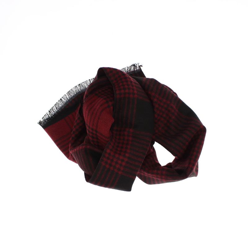 Fashion, accesorii si bijuterii - Barbati - Accesorii barbati - Esarfe si fulare barbati - Esarfa barbati, din casmir / pashmina, 30 x 188 cm, model liniar, Rosu cu negru - ES2538 - Infinity.ro