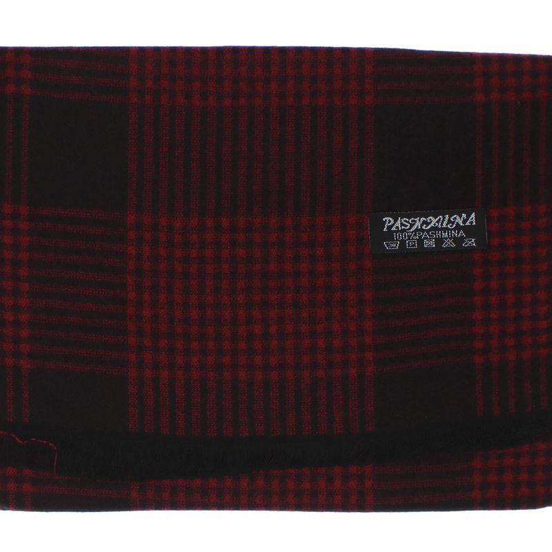 Fashion, accesorii si bijuterii - Barbati - Accesorii barbati - Esarfe si fulare barbati - Esarfa barbati, din casmir / pashmina, 30 x 188 cm, model liniar, Rosu cu negru - ES2538 - Infinity.ro