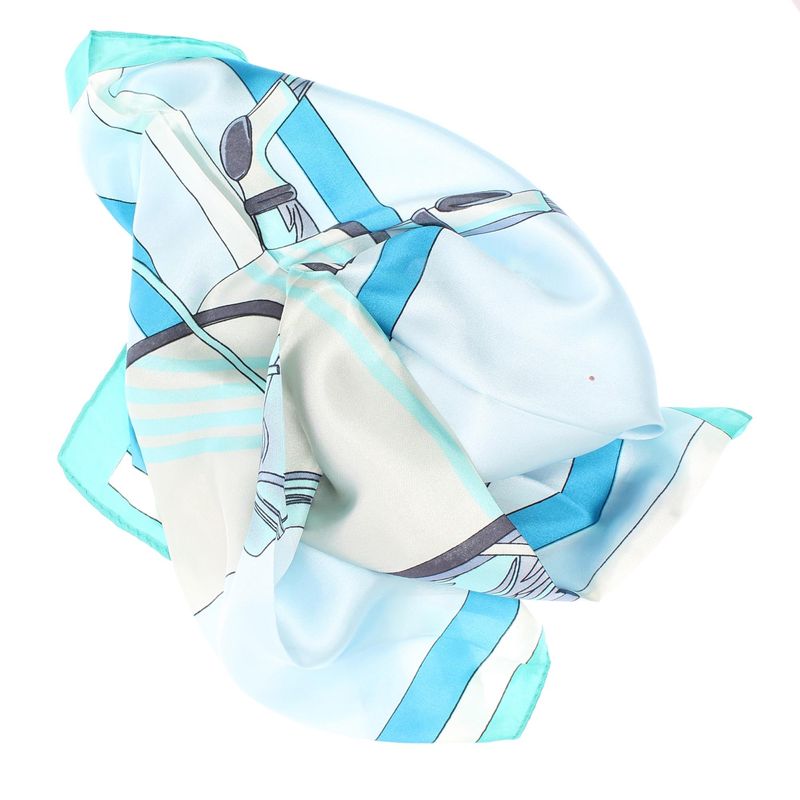 Fashion, accesorii si bijuterii - Femei - Accesorii femei - Esarfe si fulare femei - Batic dama, Buticcochet, dimensiune 60x60 cm, 60% poliester 40% matase, imprimeu cu cai, Albastru - ES2053 - Infinity.ro