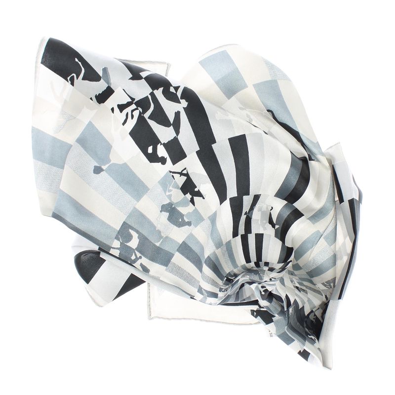 Fashion, accesorii si bijuterii - Femei - Accesorii femei - Esarfe si fulare femei - Batic dama, Buticcochet, dimensiune 60x60 cm, 60% poliester 40% matase, imprimeu cu cai, Gri - ES2051 - Infinity.ro
