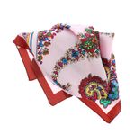 Fashion, accesorii si bijuterii - Femei - Accesorii femei - Esarfe si fulare femei - Batic dama, Buticcochet, dimensiune 60x60 cm,din material sintetic, model floral stilizat, Roz - ES1869 - Infinity.ro