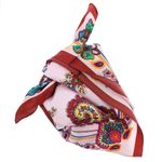 Fashion, accesorii si bijuterii - Femei - Accesorii femei - Esarfe si fulare femei - Batic dama, Buticcochet, dimensiune 60x60 cm,din material sintetic, model floral stilizat, Roz - ES1869 - Infinity.ro