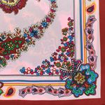 Fashion, accesorii si bijuterii - Femei - Accesorii femei - Esarfe si fulare femei - Batic dama, Buticcochet, dimensiune 60x60 cm,din material sintetic, model floral stilizat, Roz - ES1869 - Infinity.ro