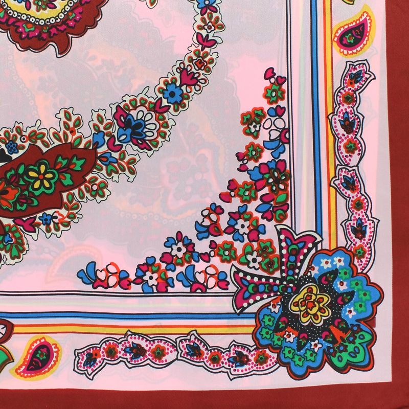 Fashion, accesorii si bijuterii - Femei - Accesorii femei - Esarfe si fulare femei - Batic dama, Buticcochet, dimensiune 60x60 cm,din material sintetic, model floral stilizat, Roz - ES1869 - Infinity.ro