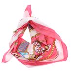 Fashion, accesorii si bijuterii - Femei - Accesorii femei - Esarfe si fulare femei - Batic dama, Buticcochet, dimensiune 60x60 cm,din material sintetic, model cu trasura, Roz - ES1865 - Infinity.ro