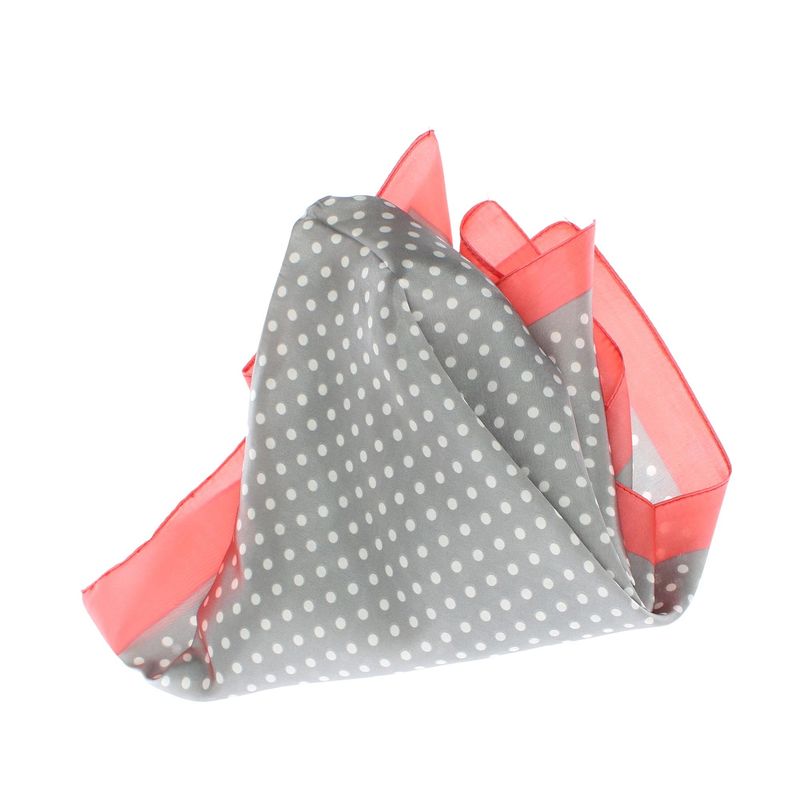 Fashion, accesorii si bijuterii - Femei - Accesorii femei - Esarfe si fulare femei - Batic dama, Buticcochet, dimensiune 60x60 cm, 60% poliester 40% matase, cu buline mici, Gri - ES1896 - Infinity.ro