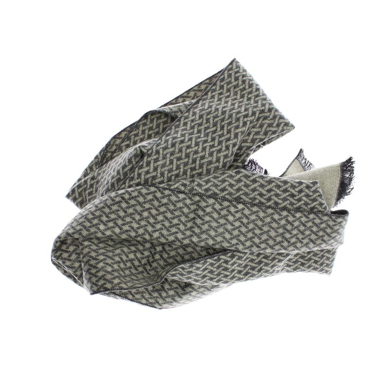 Fashion, accesorii si bijuterii - Barbati - Accesorii barbati - Esarfe si fulare barbati - Esarfa barbati, din casmir / pashmina, 30 x 188 cm, model stilizat, bej cu gri - ES2300 - Infinity.ro