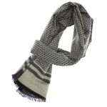 Fashion, accesorii si bijuterii - Barbati - Accesorii barbati - Esarfe si fulare barbati - Esarfa barbati, din casmir / pashmina, 30 x 188 cm, model stilizat, bej cu gri - ES2300 - Infinity.ro