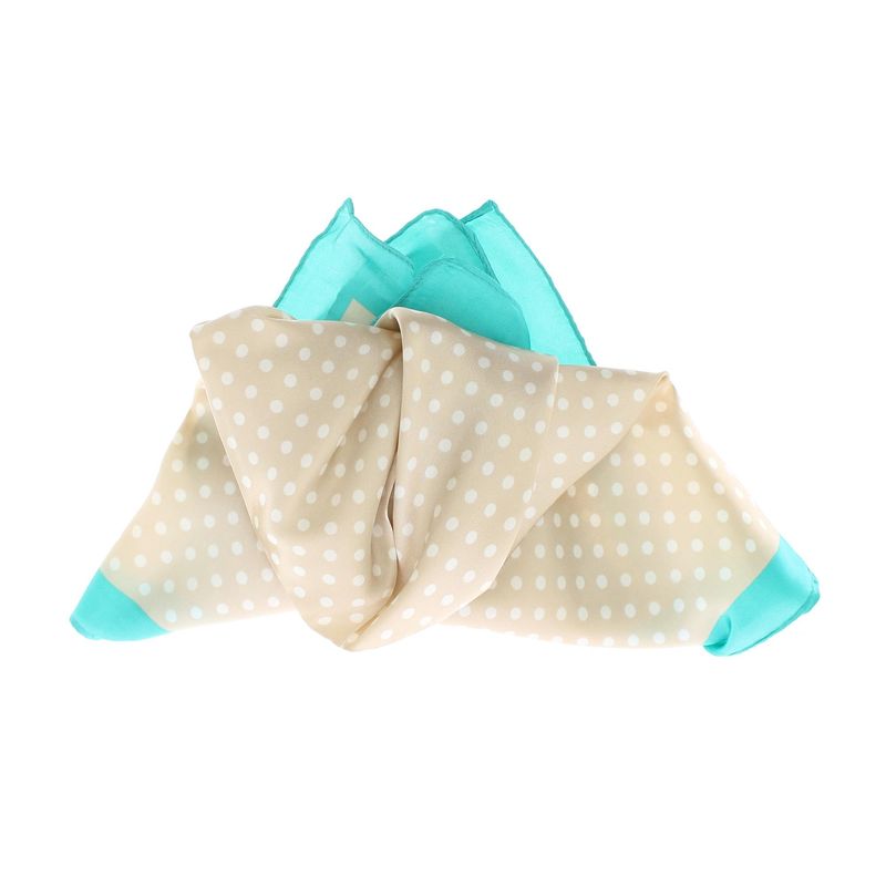 Fashion, accesorii si bijuterii - Femei - Accesorii femei - Esarfe si fulare femei - Batic dama, Buticcochet, dimensiune 60x60 cm, 60% poliester 40% matase, cu buline mici, Bej - ES1895 - Infinity.ro
