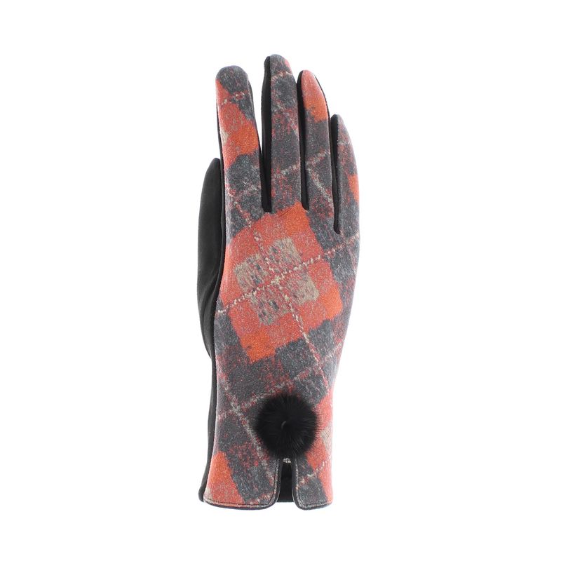 Fashion, accesorii si bijuterii - Femei - Accesorii femei - Manusi femei - Manusi dama, de iarna, din 70% viscoza 30% lana, ButicCochet, cu degete, ciucure, One size, Rosu - MA197 - Infinity.ro
