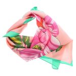 Fashion, accesorii si bijuterii - Femei - Accesorii femei - Esarfe si fulare femei - Batic dama, Buticcochet, dimensiune 60x60 cm, 60% poliester 40% matase, cu flori, Roz - ES1894 - Infinity.ro