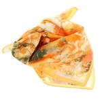 Fashion, accesorii si bijuterii - Femei - Accesorii femei - Esarfe si fulare femei - Batic dama, Buticcochet, dimensiune 60x60 cm, 60% poliester 40% matase, imprimeu floral stilizat, Portocaliu - ES1887 - Infinity.ro