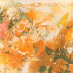 Fashion, accesorii si bijuterii - Femei - Accesorii femei - Esarfe si fulare femei - Batic dama, Buticcochet, dimensiune 60x60 cm, 60% poliester 40% matase, imprimeu floral stilizat, Portocaliu - ES1887 - Infinity.ro