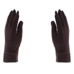 Fashion, accesorii si bijuterii - Femei - Accesorii femei - Manusi femei - Manusi dama, de iarna, cu degete, ButicCochet, cu nasturi, Maro inchis - MA131 - Infinity.ro