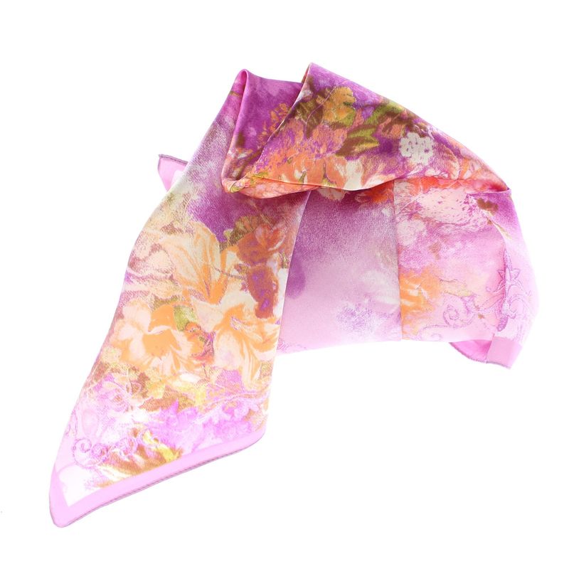 Fashion, accesorii si bijuterii - Femei - Accesorii femei - Esarfe si fulare femei - Batic dama, Buticcochet, dimensiune 60x60 cm, 60% poliester 40% matase, imprimeu floral stilizat, Mov - ES1886 - Infinity.ro