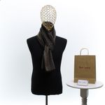 Fashion, accesorii si bijuterii - Barbati - Accesorii barbati - Esarfe si fulare barbati - Esarfa barbati, din casmir / pashmina, 30 x 188 cm, model cu liniar, negru cu maro - ES2290 - Infinity.ro