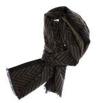 Fashion, accesorii si bijuterii - Barbati - Accesorii barbati - Esarfe si fulare barbati - Esarfa barbati, din casmir / pashmina, 30 x 188 cm, model cu liniar, negru cu maro - ES2290 - Infinity.ro