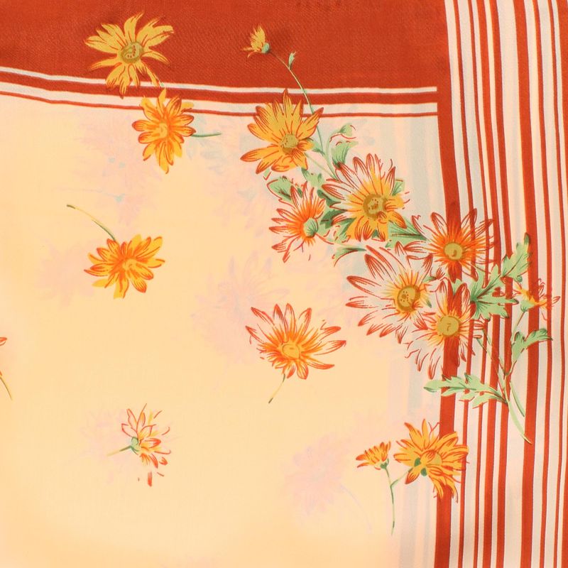 Fashion, accesorii si bijuterii - Femei - Accesorii femei - Esarfe si fulare femei - Batic dama, Buticcochet, dimensiune 60x60 cm, 60% poliester 40% matase, imprimeu floral, Portocaliu - ES1861 - Infinity.ro