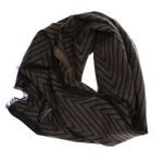 Fashion, accesorii si bijuterii - Barbati - Accesorii barbati - Esarfe si fulare barbati - Esarfa barbati, din casmir / pashmina, 30 x 188 cm, model cu liniar, negru cu maro - ES2290 - Infinity.ro