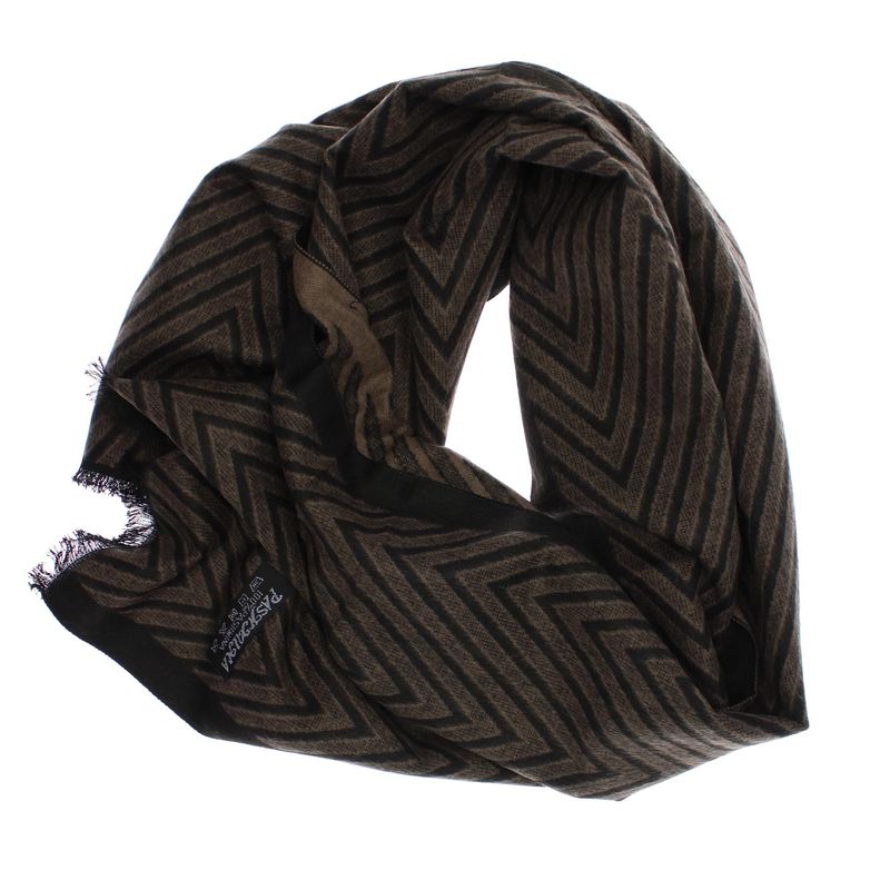 Fashion, accesorii si bijuterii - Barbati - Accesorii barbati - Esarfe si fulare barbati - Esarfa barbati, din casmir / pashmina, 30 x 188 cm, model cu liniar, negru cu maro - ES2290 - Infinity.ro