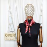Fashion, accesorii si bijuterii - Femei - Accesorii femei - Esarfe si fulare femei - Batic dama, Buticcochet, dimensiune 60x60 cm, 60% poliester 40% matase, model liniar, Rosu - ES1868 - Infinity.ro