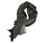 Fashion, accesorii si bijuterii - Barbati - Accesorii barbati - Esarfe si fulare barbati - Esarfa barbati, din casmir / pashmina, 30 x 188 cm, model cu liniar, negru cu bej - ES2289 - Infinity.ro