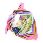 Fashion, accesorii si bijuterii - Femei - Accesorii femei - Esarfe si fulare femei - Batic dama, Buticcochet, dimensiune 60x60 cm, 60% poliester 40% matase, imprimeu floral, Roz - ES1855 - Infinity.ro