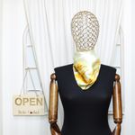 Fashion, accesorii si bijuterii - Femei - Accesorii femei - Esarfe si fulare femei - Batic dama, Buticcochet, dimensiune 60x60 cm, 60% poliester 40% matase, imprimeu cu lalele, Galben - ES1857 - Infinity.ro