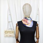 Fashion, accesorii si bijuterii - Femei - Accesorii femei - Esarfe si fulare femei - Batic dama, Buticcochet, dimensiune 60x60 cm, 60% poliester 40% matase, imprimeu floral, Albastru - ES1854 - Infinity.ro