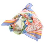 Fashion, accesorii si bijuterii - Femei - Accesorii femei - Esarfe si fulare femei - Batic dama, Buticcochet, dimensiune 60x60 cm, 60% poliester 40% matase, imprimeu floral, Albastru - ES1854 - Infinity.ro