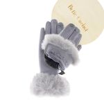 Fashion, accesorii si bijuterii - Femei - Accesorii femei - Manusi femei - Manusi dama, de iarna, din 70% viscoza 30% lana, ButicCochet, cu degete, One size, Argintiu - MA175 - Infinity.ro