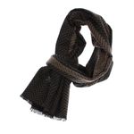 Fashion, accesorii si bijuterii - Barbati - Accesorii barbati - Esarfe si fulare barbati - Esarfa barbati, din casmir / pashmina, 30 x 188 cm, Negru cu maro - ES2270 - Infinity.ro