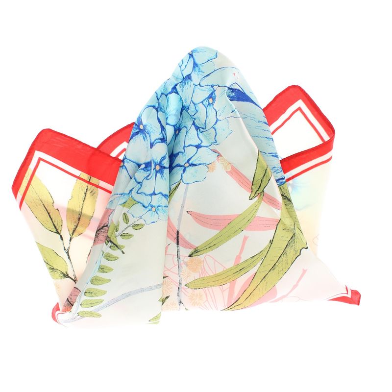 Fashion, accesorii si bijuterii - Femei - Accesorii femei - Esarfe si fulare femei - Batic dama, Buticcochet, dimensiune 60x60 cm, 60% poliester 40% matase, imprimeu floral, Rosu - ES1845 - Infinity.ro
