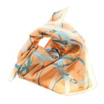 Fashion, accesorii si bijuterii - Femei - Accesorii femei - Esarfe si fulare femei - Batic dama, Buticcochet, dimensiune 60x60 cm, 60% poliester 40% matase, imprimeu floral, Portocaliu - ES1840 - Infinity.ro