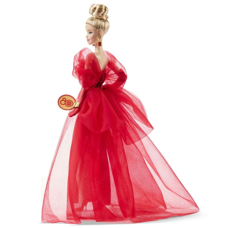 Jucarii, Copii si Bebe - Jucarii si jocuri - Papusi si accesorii - Papusi - Barbie Signature aniversare 80 de ani papusa Barbie blonda cu rochie de bal rosie - Infinity.ro