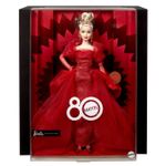Jucarii, Copii si Bebe - Jucarii si jocuri - Papusi si accesorii - Papusi - Barbie Signature aniversare 80 de ani papusa Barbie blonda cu rochie de bal rosie - Infinity.ro