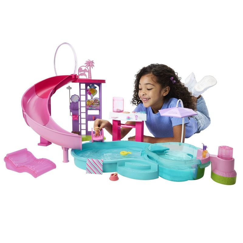Jucarii, Copii si Bebe - Jucarii si jocuri - Papusi si accesorii - Papusi - Barbie set de joaca piscina de vis cu accesorii - Infinity.ro