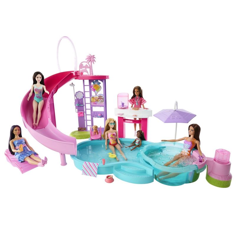 Jucarii, Copii si Bebe - Jucarii si jocuri - Papusi si accesorii - Papusi - Barbie set de joaca piscina de vis cu accesorii - Infinity.ro