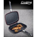 Casa si Gradina - Bucatarie si vesela - Vase pentru gatit - Tigai si seturi - Tigaie dubla dreptunghiulara tip grill, aluminiu, 36x24x7.5 cm, Dark Line Classic, Cooking - Infinity.ro