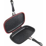 Casa si Gradina - Bucatarie si vesela - Vase pentru gatit - Tigai si seturi - Tigaie dubla dreptunghiulara tip grill, aluminiu, 36x24x7.5 cm, Dark Line Classic, Cooking - Infinity.ro